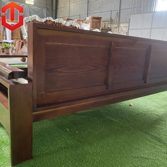 SOFA GÓC NHỎ 2Mx1M8 SỒI TỰA ĐỤC CẢNH LAU MÀU ÓC CHÓ - Ảnh 4