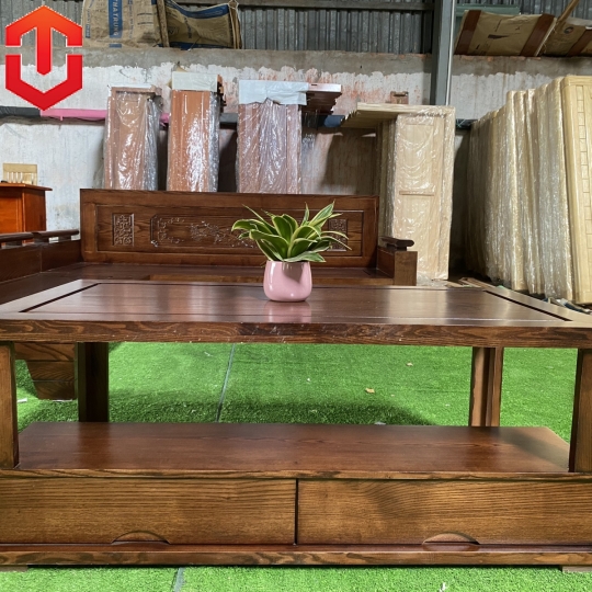 SOFA GÓC NHỎ 2Mx1M8 SỒI TỰA ĐỤC CẢNH LAU MÀU ÓC CHÓ - Ảnh 7