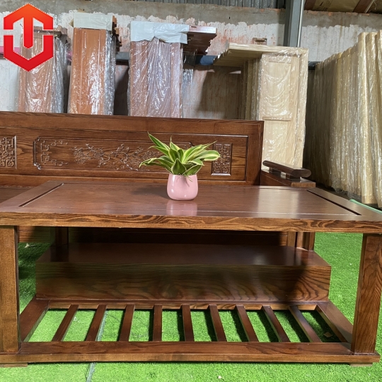 SOFA GÓC NHỎ 2Mx1M8 SỒI TỰA ĐỤC CẢNH LAU MÀU ÓC CHÓ - Ảnh 3