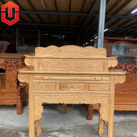 BÀN CÚNG GÕ ĐỎ 2 TẦNG 1M47
