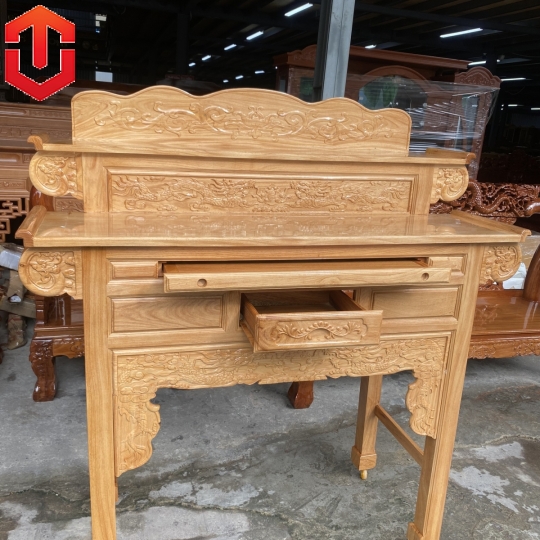 BÀN CÚNG GÕ ĐỎ 2 TẦNG 1M47 - Ảnh 9