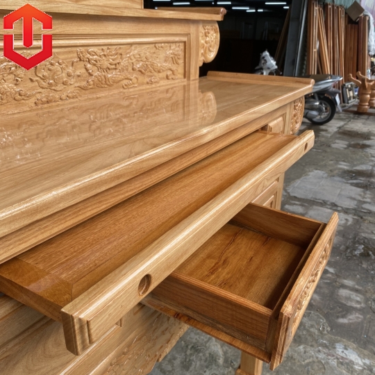 BÀN CÚNG GÕ ĐỎ 2 TẦNG 1M47 - Ảnh 10