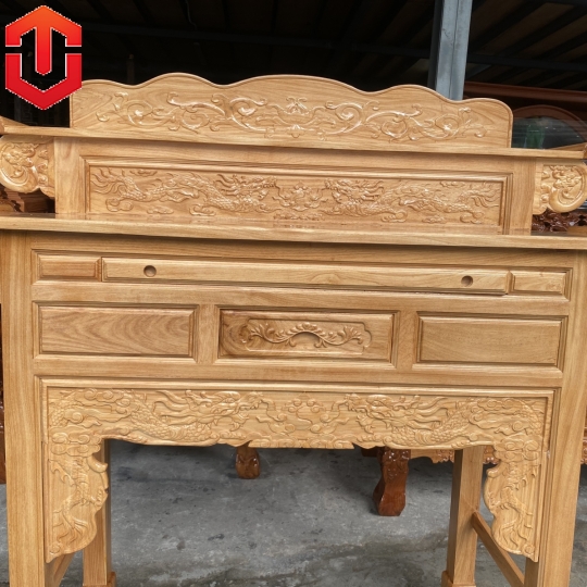 BÀN CÚNG GÕ ĐỎ 2 TẦNG 1M47 - Ảnh 8