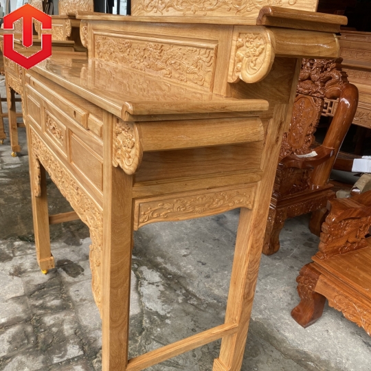 BÀN CÚNG GÕ ĐỎ 2 TẦNG 1M47 - Ảnh 3
