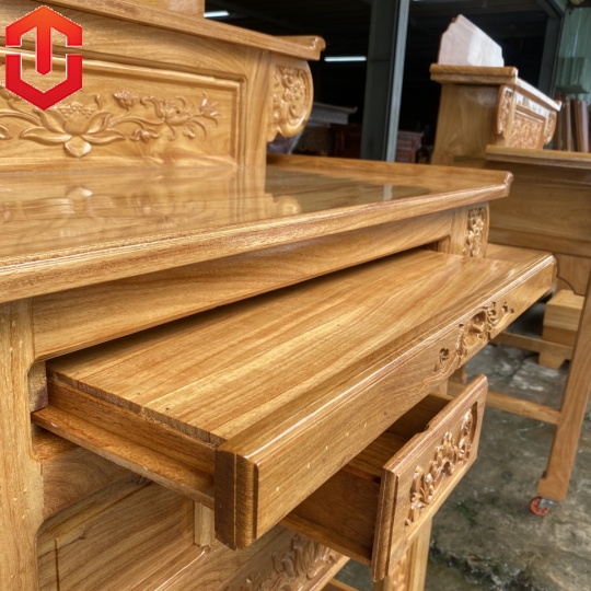 BÀN CÚNG GÕ ĐỎ 2 TẦNG 1M07 - Ảnh 5