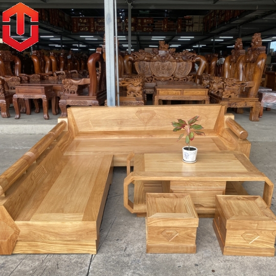 SOFA GÓC KIM CƯƠNG GÕ ĐỎ - Ảnh 5