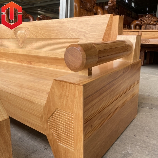 SOFA GÓC KIM CƯƠNG GÕ ĐỎ - Ảnh 2