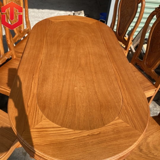 BÀN ĂN OVAL GÕ ĐỎ 6 GHẾ - Ảnh 10