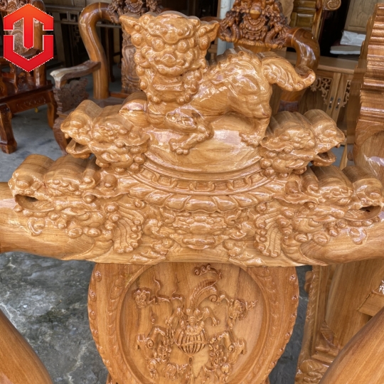 SALON NGHÊ 5 ĐẦU GÕ ĐỎ CỘT 12 6 MÓN - Ảnh 2