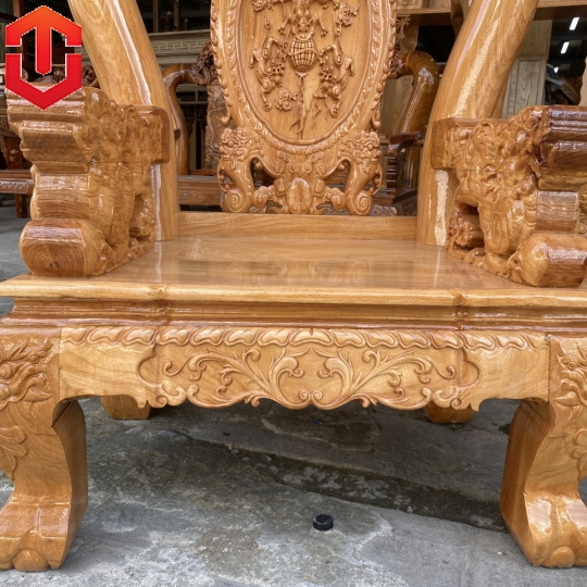 SALON NGHÊ 5 ĐẦU GÕ ĐỎ CỘT 12 6 MÓN - Ảnh 3