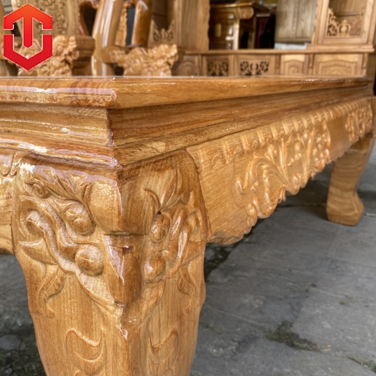 SALON NGHÊ 5 ĐẦU GÕ ĐỎ CỘT 12 6 MÓN - Ảnh 6