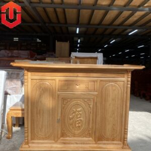 TỦ THỜ GÕ ĐỎ 1M53 CHẠM CHỮ