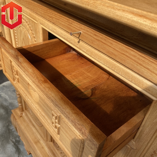 TỦ THỜ GÕ ĐỎ 1M53 CHẠM CHỮ - Ảnh 9