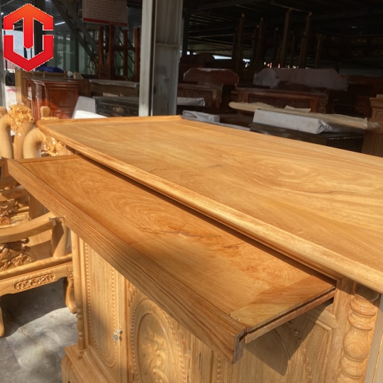 TỦ THỜ GÕ ĐỎ 1M53 CHẠM CHỮ - Ảnh 5