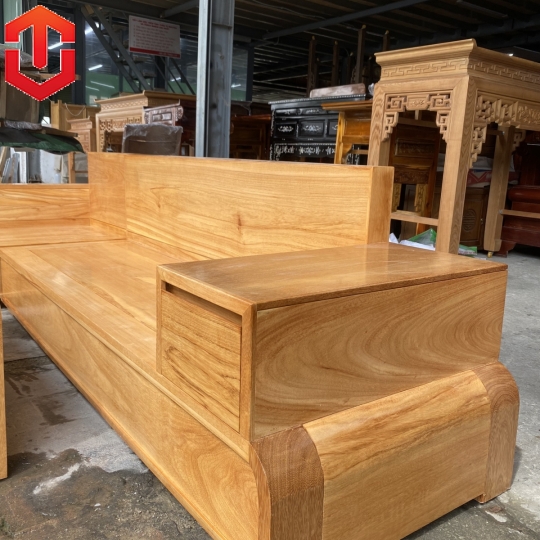 SOFA GÓC CHÂN CUỐN GỖ GÕ ĐỎ - Ảnh 7