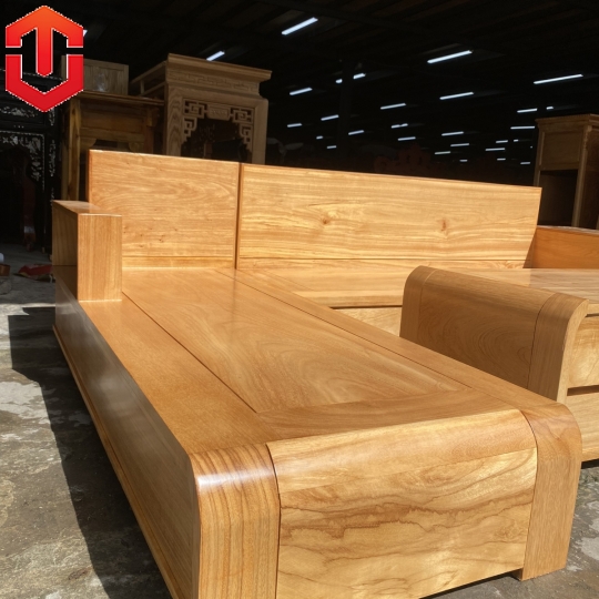 SOFA GÓC CHÂN CUỐN GỖ GÕ ĐỎ - Ảnh 4