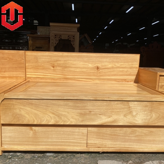 SOFA GÓC CHÂN CUỐN GỖ GÕ ĐỎ - Ảnh 2