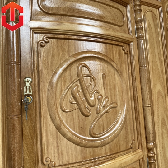 TỦ THỜ GÕ ĐỎ 1M75 CHẠM CHỮ - Ảnh 8
