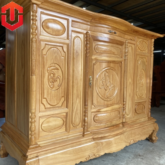 TỦ THỜ GÕ ĐỎ 1M75 CHẠM CHỮ - Ảnh 10