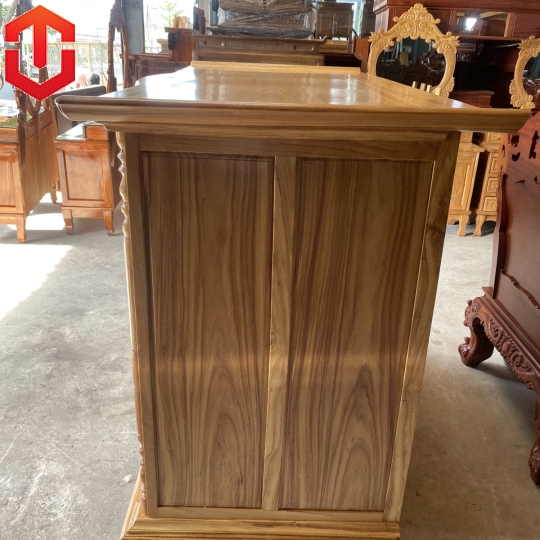 TỦ THỜ GÕ ĐỎ 1M75 CHẠM CHỮ - Ảnh 6