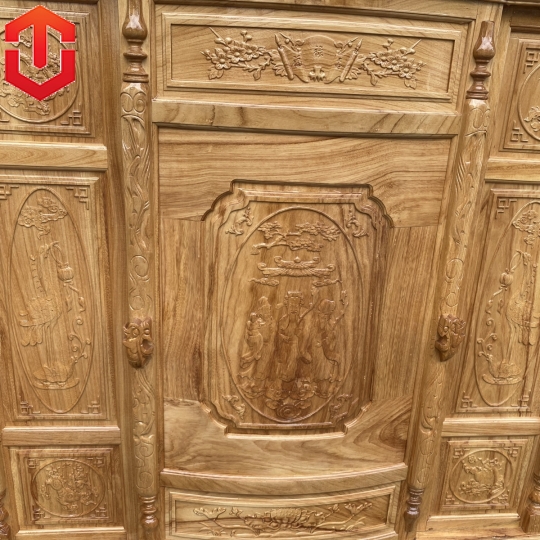 TỦ THỜ GÕ ĐỎ 1M47 6 CHÂN - Ảnh 4