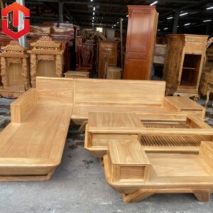 SOFA GÓC CHÂN THUYỀN GÕ ĐỎ VẾ TRÁI