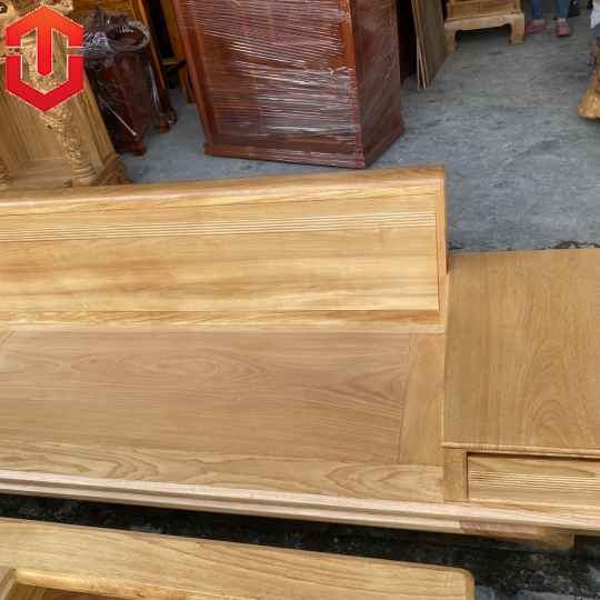 SOFA GÓC CHÂN THUYỀN GÕ ĐỎ VẾ TRÁI - Ảnh 2