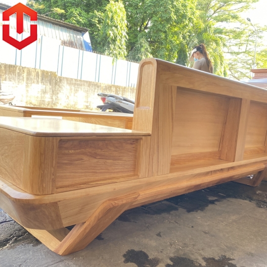 SOFA GÓC CHÂN THUYỀN GÕ ĐỎ VẾ TRÁI - Ảnh 16