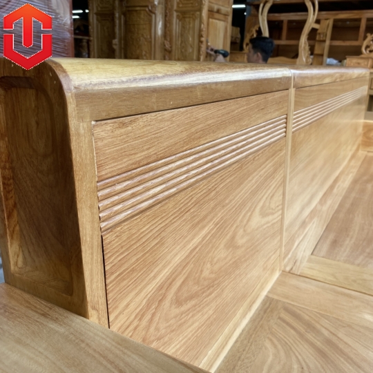 SOFA GÓC CHÂN THUYỀN GÕ ĐỎ VẾ TRÁI - Ảnh 18