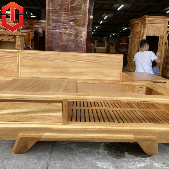 SOFA GÓC CHÂN THUYỀN GÕ ĐỎ VẾ TRÁI - Ảnh 12