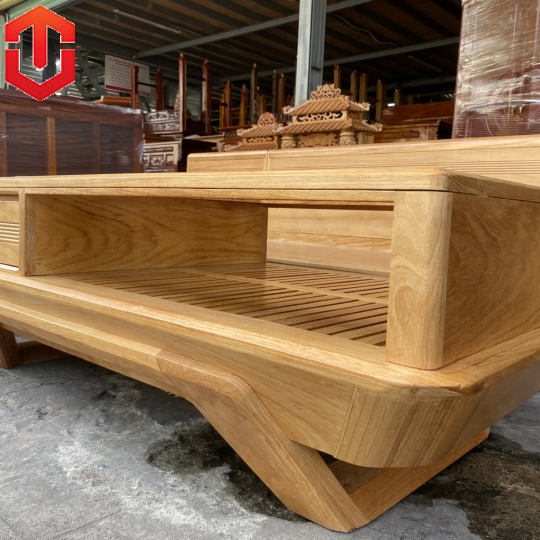 SOFA GÓC CHÂN THUYỀN GÕ ĐỎ VẾ TRÁI - Ảnh 7