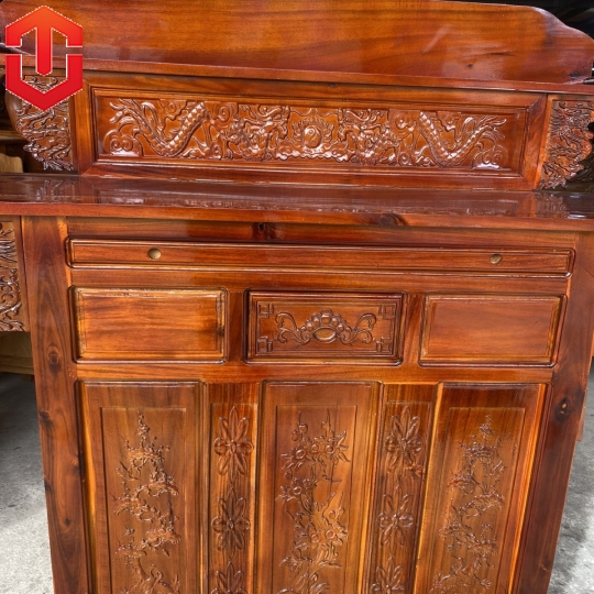 BÀN TỦ CÚNG GỖ TRÀM 1M47 - Ảnh 10