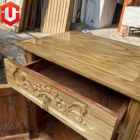 KỆ TIVI CỘT NHO GỖ GÕ ĐỎ 2M4 - Ảnh 9