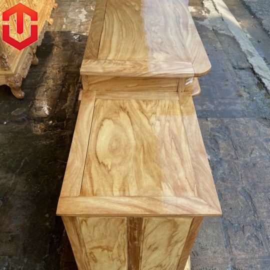 KỆ TIVI CỘT NHO GỖ GÕ ĐỎ 2M4 - Ảnh 5