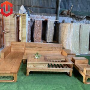 SOFA GÓC CHÂN CHOÃI SỒI LAU MÀU HƯƠNG VÀNG - VẾ TRÁI