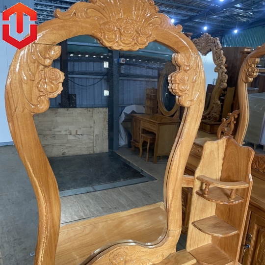 BÀN TRANG ĐIỂM GÕ ĐỎ 80 - GƯƠNG EO - Ảnh 11
