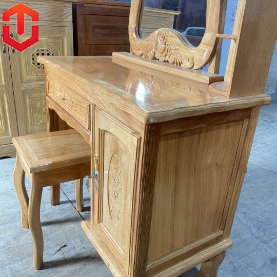 BÀN TRANG ĐIỂM GÕ ĐỎ 80 - GƯƠNG EO - Ảnh 9