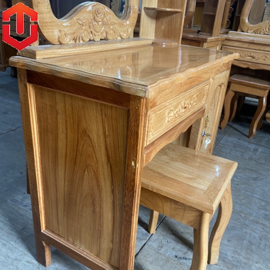 BÀN TRANG ĐIỂM GÕ ĐỎ 80 - GƯƠNG EO - Ảnh 4