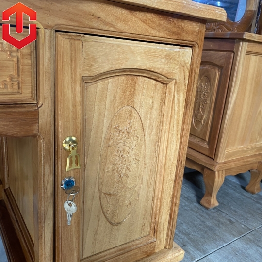 BÀN TRANG ĐIỂM GÕ ĐỎ 80 - GƯƠNG EO - Ảnh 10