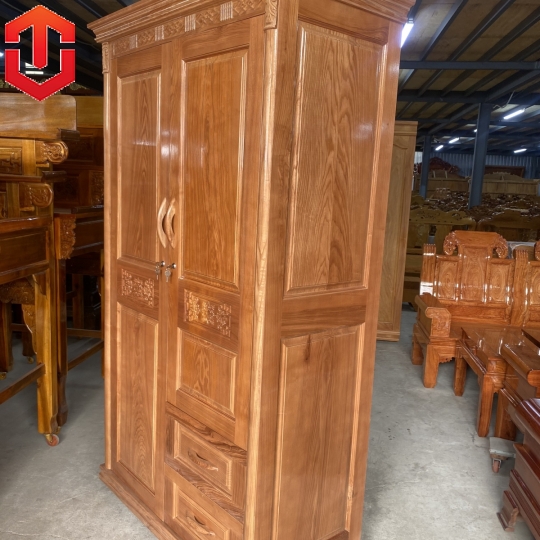 TỦ ÁO GỖ SỒI 2 CÁNH - MÀU CÁNH GIÁN - Ảnh 8