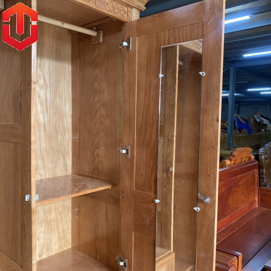 TỦ ÁO GỖ SỒI 2 CÁNH - MÀU CÁNH GIÁN - Ảnh 4