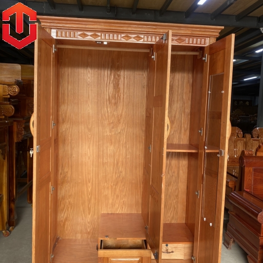 TỦ ÁO GỖ SỒI 3 CÁNH - MÀU CÁNH GIÁN - Ảnh 10