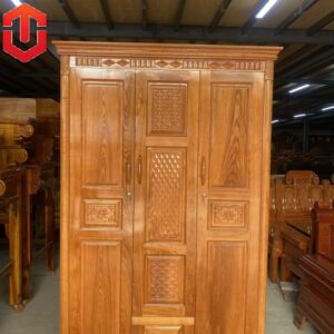 TỦ ÁO GỖ SỒI 3 CÁNH - MÀU CÁNH GIÁN