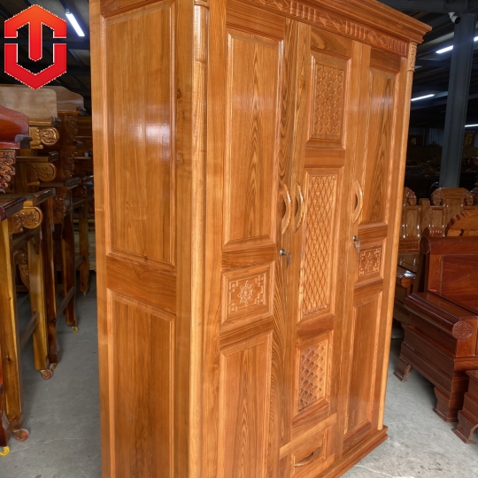 TỦ ÁO GỖ SỒI 3 CÁNH - MÀU CÁNH GIÁN - Ảnh 9