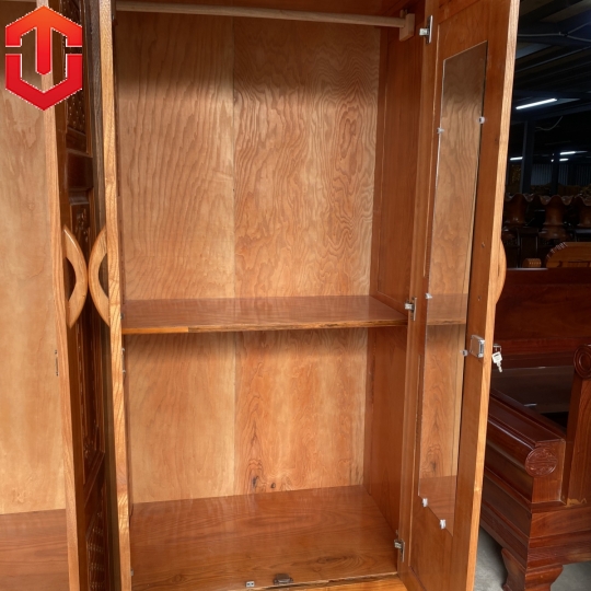 TỦ ÁO GỖ SỒI 4 CÁNH - MÀU CÁNH GIÁN - Ảnh 2