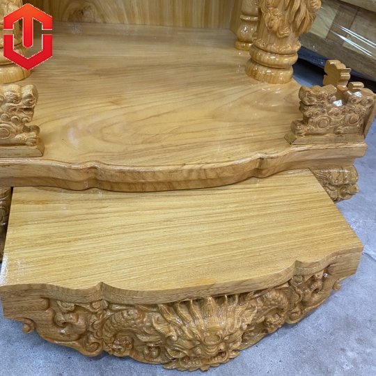 BÀN THỜ ÔNG ĐỊA GÕ ĐỎ 60 - CỘT 14 CÓ ĐÈN - Ảnh 12