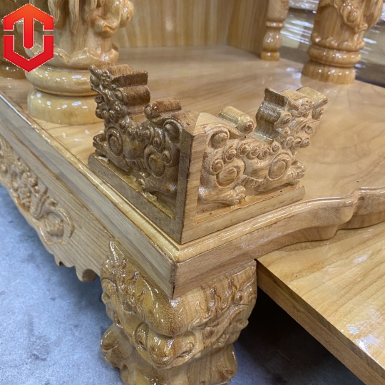 BÀN THỜ ÔNG ĐỊA GÕ ĐỎ 60 - CỘT 14 CÓ ĐÈN - Ảnh 2