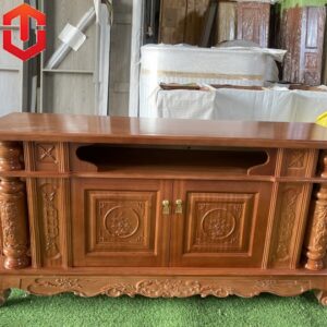 KỆ TIVI XOAN ĐÀO CỘT NHO MẶT BẰNG 1M2