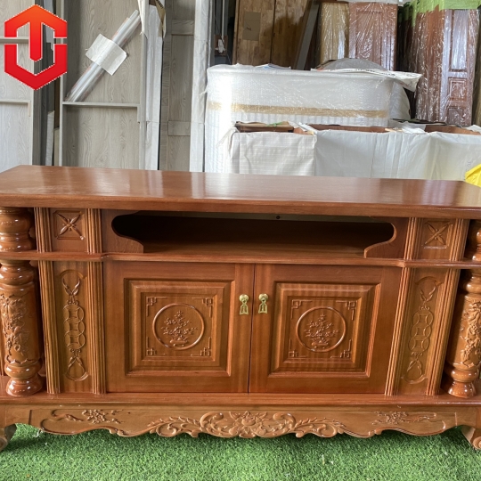 KỆ TIVI XOAN ĐÀO CỘT NHO MẶT BẰNG 1M2