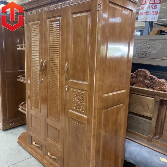 TỦ ÁO SỒI 3 CÁNH KỆ TRANH TRÍ - MÀU CÁNH GIÁN - Ảnh 4